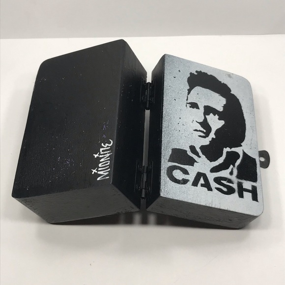 Johnny Cash inspired distressed graffiti Rocker Box Mini 4”x2.5” for love-… - Picture 5 of 8